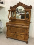 Lg. Beautiful Ornate Sideboard Buffet Cabinet