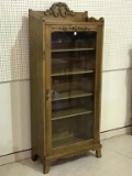 Very Nice Oak Glass Door Bookcase w/ Shelves