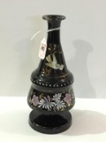 Moser Decorated Vase w/ Enamel Paint Flowers