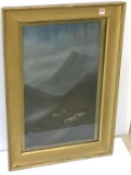 Lg. Framed Sheep Picture (32 X 22)
