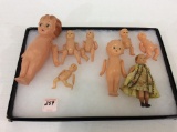 Collection of 8 Various Celluloid Dolls