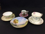 Lot of 4 Including 3-Cups & Saucers-Bone China,