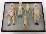 Lot of 5 Sm. Bisque Baby Dolls-One Has Arms