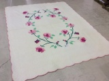 Vintage Pink Floral Applique  Quilt