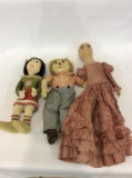 Lot of 3 Dolls Including Bedroom Doll (Has