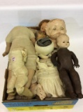 Lg. Box of Various Doll Heads, Bodies & Parts