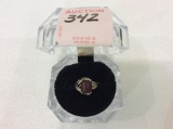 Ladies 10K Ring w/ Synthetic Red Stone