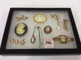 Collection of Cameo Jewelry Including