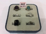 Lot of 6 Various Ladies Costume Rings