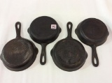 Lot of 4 Griswold #3 Cast Iron Skillets