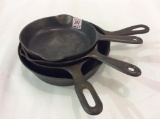 Lot of 4 Sm. Griswold Cast Iron Skillets Including