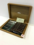 Set of Cutco Steak Knives in Wood Box