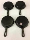 Lot of 4 Wagnerware #3 Cast Iron Skillets