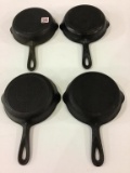 Lot of 4 Griswold Lg. Emblem #3 Cast Iron Skillets