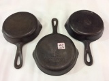 Lot of 3-Wagnerware #3-Cast Iron Skillets