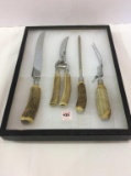 Very Nice 4 Piece-Stag Handled Carving Set