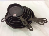 Lot of 7 Wagnerware Cast Iron Skillets