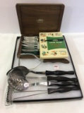 Group of Cutco Including 5 Utensils, Cookbook,