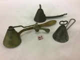 Lot of 3 Various Primitive Ice Cream Scoops