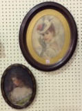 Lot of 2 Oval Framed Ladies Portraits