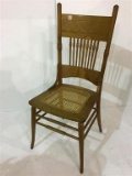 Oak Pressed Back Cane Seat Chair