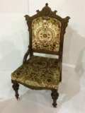 Floral Upholstered Victorian Chair