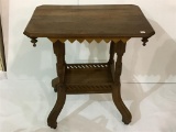 Antique Wood Parlor Table w/ Lower Shelf