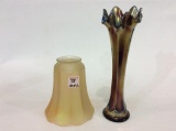 Lot of 2 Including Fenton Carnival Glass Swirled