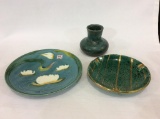 Lot of 3 Decorative Pottery Pieces Including Made