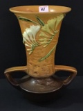 Roseville Freesia Brown Dbl Handled Vase