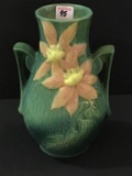 Roseville Clematis Green Dbl Handled Vase