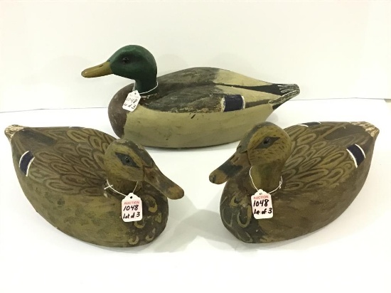 Lot of 3 Decoys-Carved & Painted By Redshaw