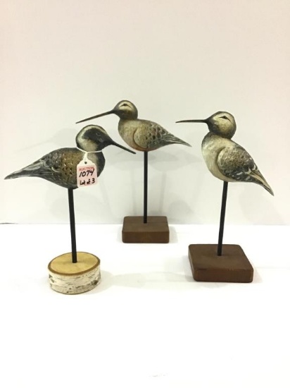 Lot of 3 Various Bird Decoys by Jack & Connie