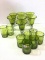 Lot of 15 Green Art Glass Including 7