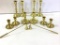 5 Pair of Various Heavy Brass Candle Sticks & 2-