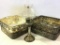 Lot of 5 Including Heavy Tall Silver Candle Holder