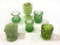 Set of 6 Various Green Toothpick Holders