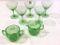 Lot of 7 Green Depression Glass Pieces