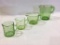 Lot of 4 Various Size Green Depression Measuring