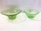 Lot of 2 Lg. Green Depression Serving Bowls