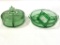 Lot of 2 Green Depression Pieces Including