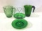 Lot of 3 Green Depression & Dark Green Glassware