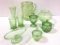 Collection of Green Depression Glass Including