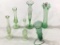 Lot of 6 Various Green Depression Glass