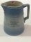 Adv. Blue & White Stoneware Pitcher-