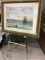 Lg. Antique Framed Watercolor of Sailboats