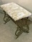 Iron Base Upholstered Foot Stool