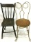 Lot of 2 Vintage Primitve Chairs Including Wood