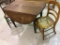 Wood Drop Leaf Table & 2-Cane Seat Chairs