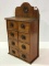 Primitive 8 Drawer Wall Hanging Spice Cabinet